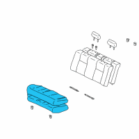 OEM 2003 Toyota Corolla Cushion Assembly Diagram - 71460-02450-B0