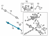 OEM 2021 Hyundai Santa Fe SHAFT ASSY-DRIVE RR, LH Diagram - 49600-R5000