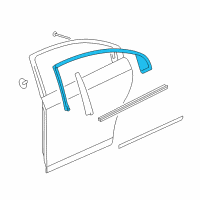 OEM Saturn Aura Molding Asm-Rear Side Door Window Upper Reveal Diagram - 20787837