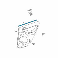 OEM 2007 Pontiac Vibe Sealing Strip, Rear Side Door Window Inner Diagram - 88970359