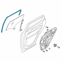 OEM 2013 Hyundai Santa Fe Run-Rear Door Window Glass, LH Diagram - 83530-B8000