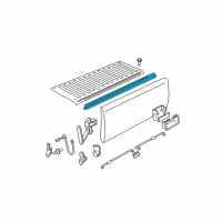 OEM 1994 GMC C3500 Molding, Pick Up Box End Gate Liner Diagram - 15987635
