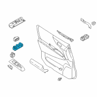 OEM 2014 Nissan Quest Switch Assy-Power Window, Assist Diagram - 25401-1JA5D