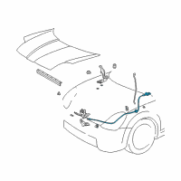 OEM 2000 Toyota MR2 Spyder Release Cable Diagram - 53601-17020