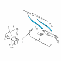 OEM 2014 Kia Sedona Windshield Wiper Arm Assembly Passenger Diagram - 983204D000