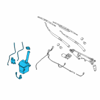 OEM Kia Sedona Washer Reservoir & Pump Assembly Diagram - 986104D000