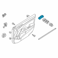 OEM 2018 Hyundai Elantra Switch Assembly-Power Window Sub, RH Diagram - 93575-F3400-4X