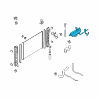 OEM 2016 Infiniti Q70 Radiator Reservoir Tank Assembly Diagram - 21710-1MC0A