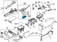 OEM 2022 Hyundai Sonata Cup Holder Assembly Diagram - 84671-L5000-XHA
