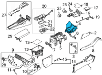 OEM 2020 Hyundai Sonata Bridge-FR Console UPR Diagram - 846A2-L1000