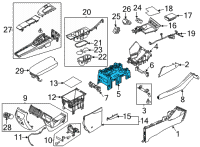 OEM 2021 Hyundai Sonata BRIDGE-FR CONSOLE CTR Diagram - 846A3-L1000