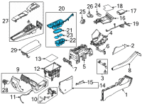 OEM Hyundai Sonata Cup Holder Assembly Diagram - 84670-L5000-XHA