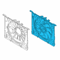 OEM 2022 BMW X3 Radiator Cooling Fan Motor Assembly Diagram - 17-42-8-487-638