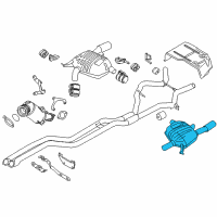 OEM 2013 BMW 335is Rear Silencer, Left, With Exhaust Flap Diagram - 18-30-7-647-066