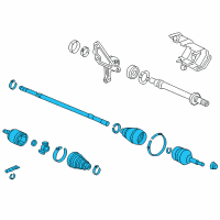 OEM Honda Accord Crosstour Driveshaft Assembly, Passenger Side Diagram - 44305-TP6-A02