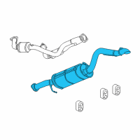 OEM 2008 Hummer H2 Exhaust Muffler Assembly (W/ Exhaust Pipe & Tail Pipe) Diagram - 25947957