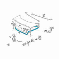 OEM 1996 Acura Integra Weatherstrip, Trunk Lid Diagram - 74865-ST8-000