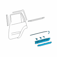 OEM 2014 Lexus LX570 MOULDING Sub-Assembly, Rear Door Diagram - 75075-60100-A0