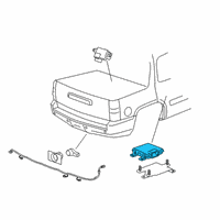 OEM Cadillac Escalade Rear Object Alarm Module Assembly Diagram - 25973805