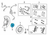 OEM Lexus NX450h+ HUB & BEARING ASSY Diagram - 43550-78010