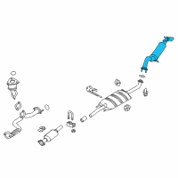 OEM Ford Escape Resonator W/Pipe Diagram - 9L8Z-5A212-C