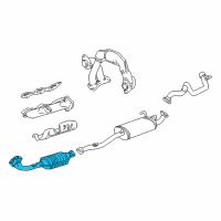 OEM 1998 Toyota 4Runner Converter & Pipe Diagram - 17401-62050