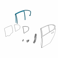 OEM 2003 BMW 760Li Rear Right Window Guide Diagram - 51-35-7-008-046