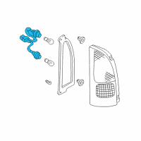 OEM 1999 Nissan Quest Socket Assembly Rear Combination Lamp R Diagram - 26551-7B200