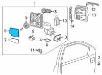 OEM 2022 Chevrolet Silverado 3500 HD Mirror Glass Diagram - 84301408