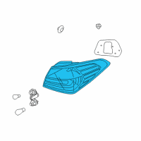 OEM 2014 Kia Forte Lens & Housing-Rear Combination Outside Diagram - 92420A7000