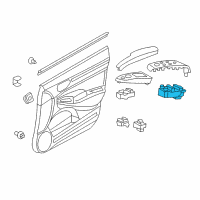 OEM Honda Switch Assembly, Power Window Master Diagram - 35750-SNA-A13