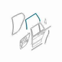 OEM BMW 528i Left Rear Sealing Betw.Door A.Roof Frame Diagram - 51-22-0-402-749
