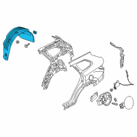 OEM 2016 Hyundai Santa Fe Rear Wheel Guard Assembly, Left Diagram - 86821-B8000