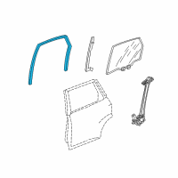 OEM 2010 Honda Fit Channel, Right Rear Door Run Diagram - 72735-TF0-003