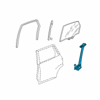 OEM 2010 Honda Fit Regulator Assembly, Left Rear Door Power Diagram - 72750-TF0-003