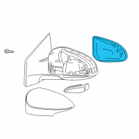 OEM 2018 Toyota Corolla Mirror Glass Diagram - 87931-02F90