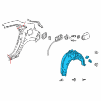 OEM 2017 Honda Civic Fender Left, Rear Inner Diagram - 74592-TGG-A01