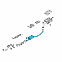 OEM 2012 Hyundai Santa Fe Center Exhaust Pipe Diagram - 28650-1U100