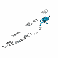 OEM 2010 Hyundai Santa Fe Rear Muffler Assembly Diagram - 28710-1U100