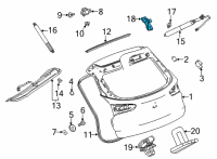 OEM 2022 Chevrolet Trailblazer Lift Cylinder Bracket Diagram - 42483667