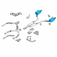 OEM 2013 Infiniti M56 Exhaust Main Muffler Assembly Diagram - 20100-1ML1A