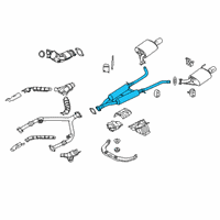 OEM 2012 Infiniti M37 Exhaust Sub Muffler Assembly Diagram - 20300-1MZ0B