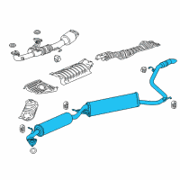 OEM Honda Odyssey Muffler, Exhuast Diagram - 18307-THR-A02