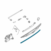 OEM BMW 540i Rear Wiper Blade Insert Blade Diagram - 61-62-8-239-164