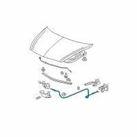 OEM Honda Fit Wire, Hood Diagram - 74130-SLN-A01