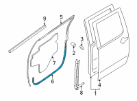 OEM Nissan Frontier WEATHERSTRIP-REAR DOOR, RH Diagram - 82830-9BU0B