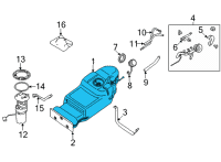 OEM 2011 Nissan Xterra Fuel Tank Assembly Diagram - 17202-9BM2A