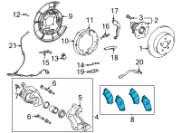 OEM 2019 Toyota Mirai Brake Disc And Pad Kit Diagram - 0446647140