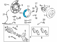 OEM 2015 Toyota Prius V Park Brake Shoes Diagram - 46540-47010