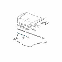 OEM 2008 Chevrolet Malibu Rod Asm-Hood Hold Open Diagram - 10369085